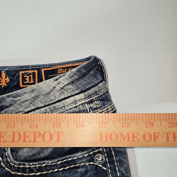 Rock Revival Women’s Jeans Boris Mid Rise Straight Size 31 (Actual 31x30) - Picture 10 of 12